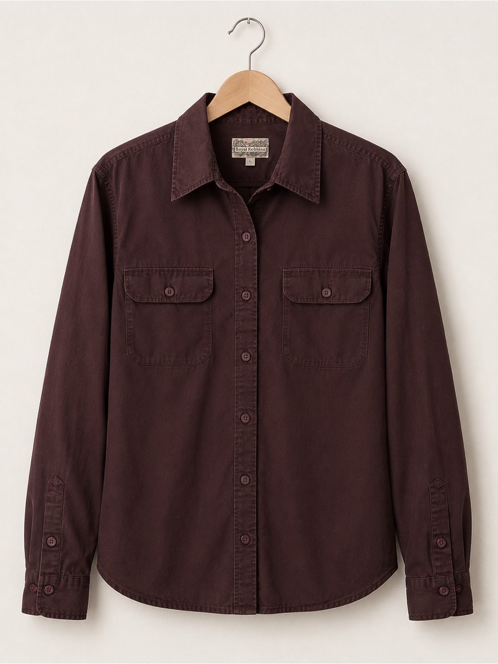 Vintage 100% Cotton Royal Robbins Women’s Large Button Front Shirt Long Sleeve